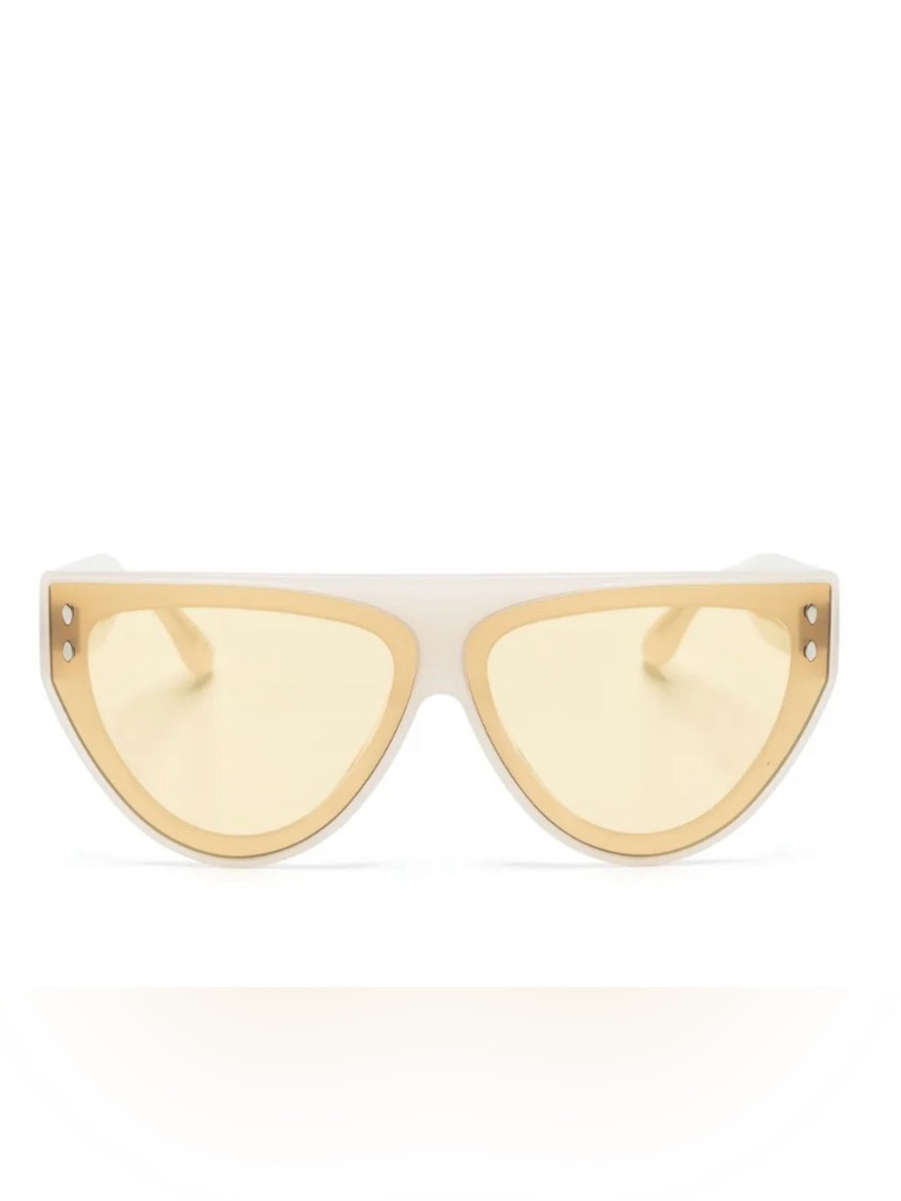 Isabel Marant Cream Frame Sunglasses with Pale Yellow Lenses